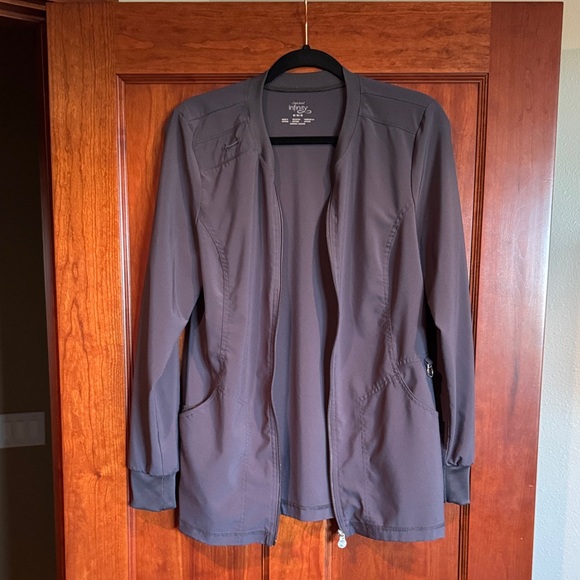 Cherokee Jackets & Blazers - Cherokee Infinity Charcoal Zip-Up Jacket